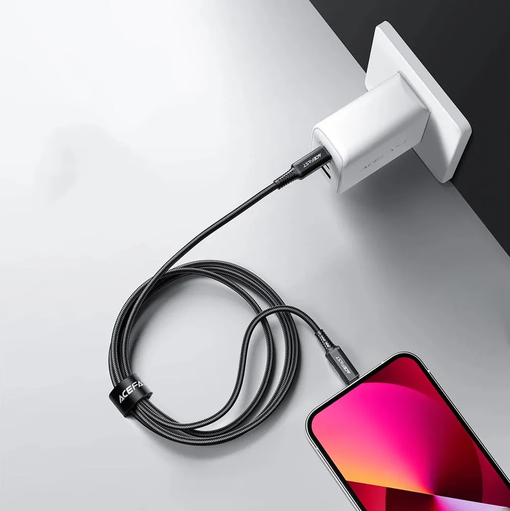 Kabllo Acefast C4-01, USB-C në Lightning, 1.8m, 30W, e zezë - 11