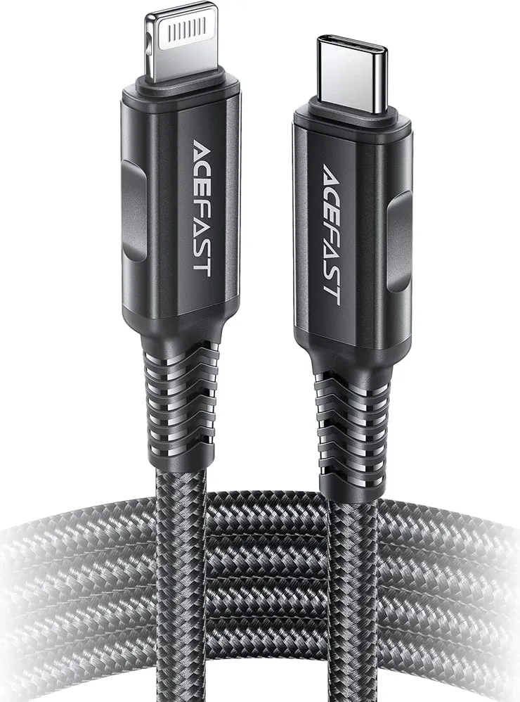 Kabllo Acefast C4-01, USB-C në Lightning, 1.8m, 30W, e zezë - 10