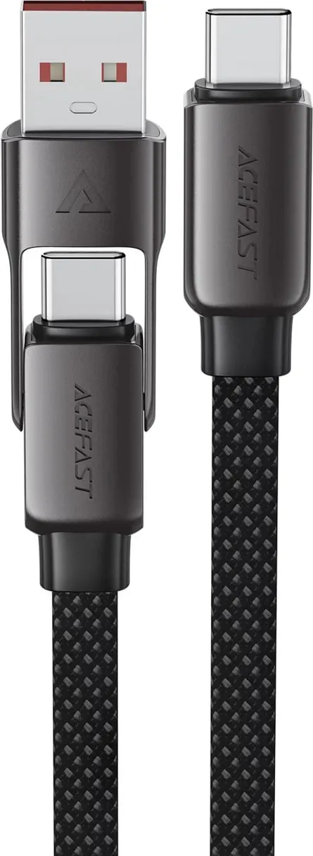 Kabllo Acefast C13-05 USB-C në USB-A/USB-C, 0.2m, 480Mb/s, 3A, e zezë - 1
