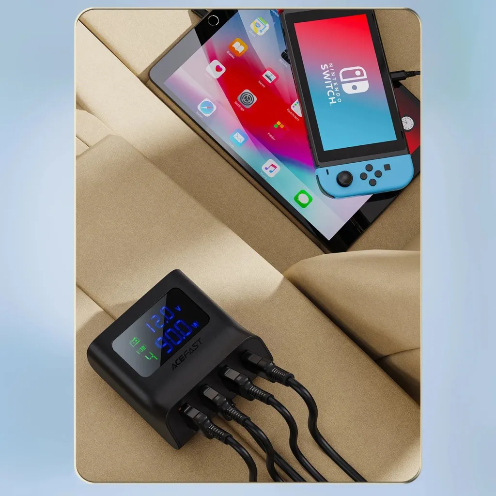 Karikues veture Acefast B8, 90W, 3x USB, 1x USB Type-C, me ekran, i zi - 13