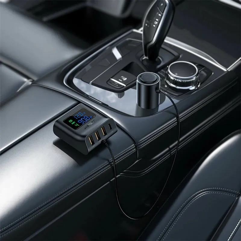 Karikues veture Acefast B8, 90W, 3x USB, 1x USB Type-C, me ekran, i zi - 6