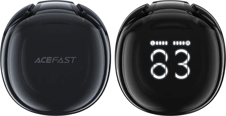 Kufje Acefast T9, wireless, Bluetooth 5.3, me ekran LED, të bardha - 3