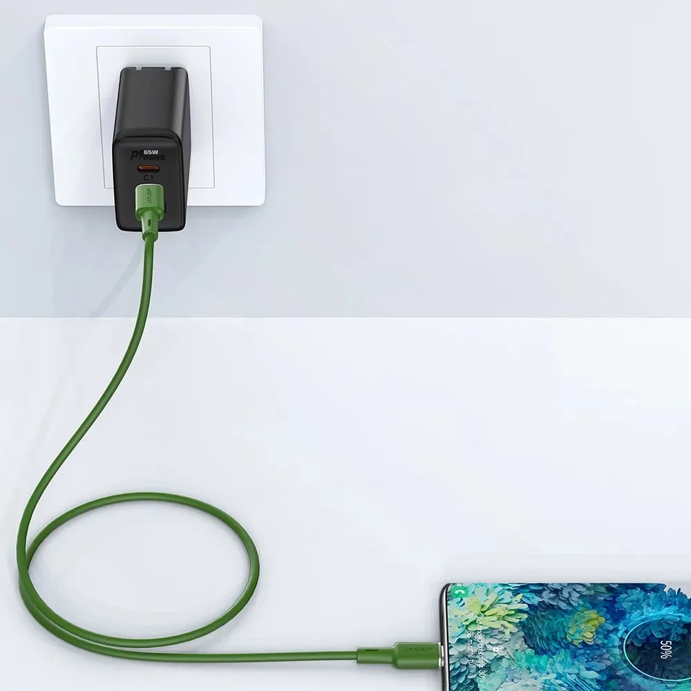 Kabllo Acefast C2-03, USB-C në USB-C, 1.2m, 60W, e gjelbër - 7