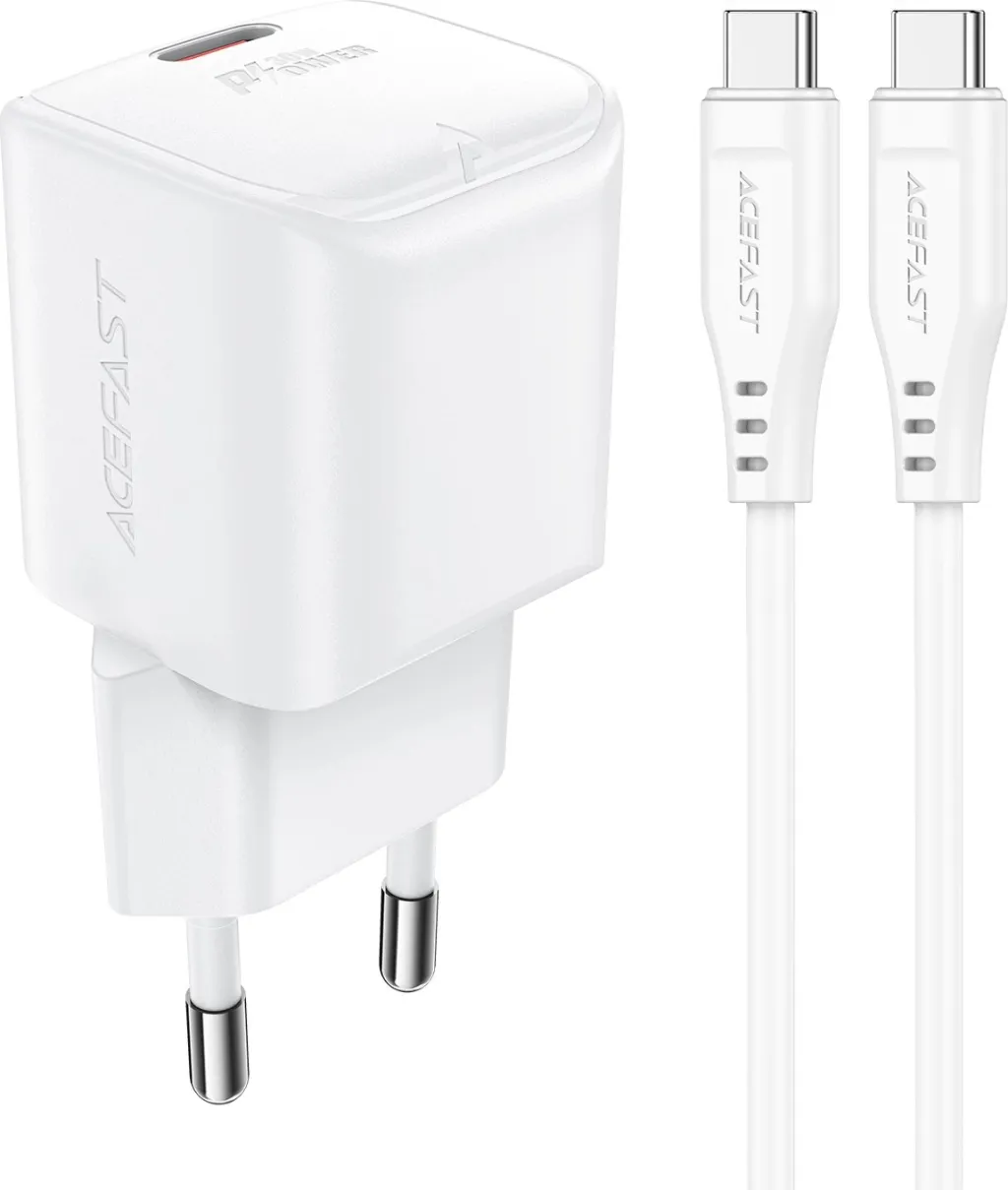 Karikues muri Acefast A77 Mini me GaN, 30W, me kabllo USB-C, Bardhë - 1