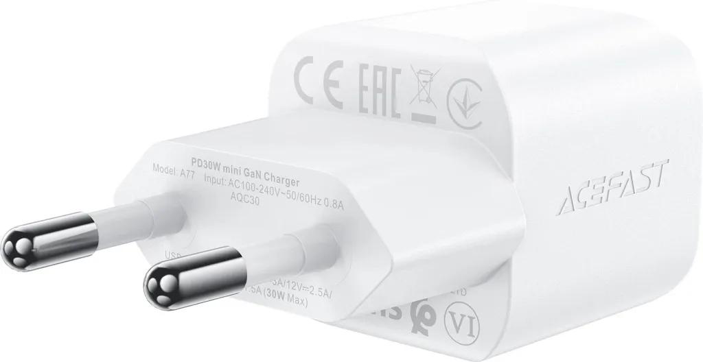 Karikues muri Acefast A77 Mini me GaN, 30W, me kabllo USB-C, Bardhë - 3