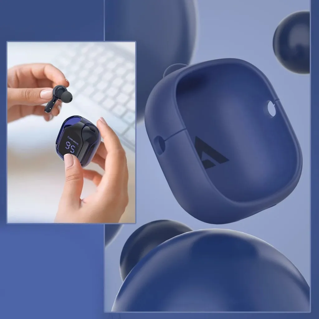 Kufje Acefast T6 TWS wireless, Bluetooth, me ekran LED, Blu - 14