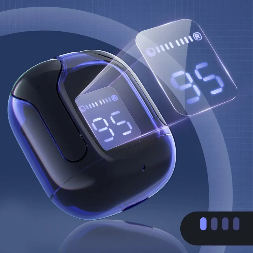 Kufje Acefast T6 TWS wireless, Bluetooth, me ekran LED, Blu - 17