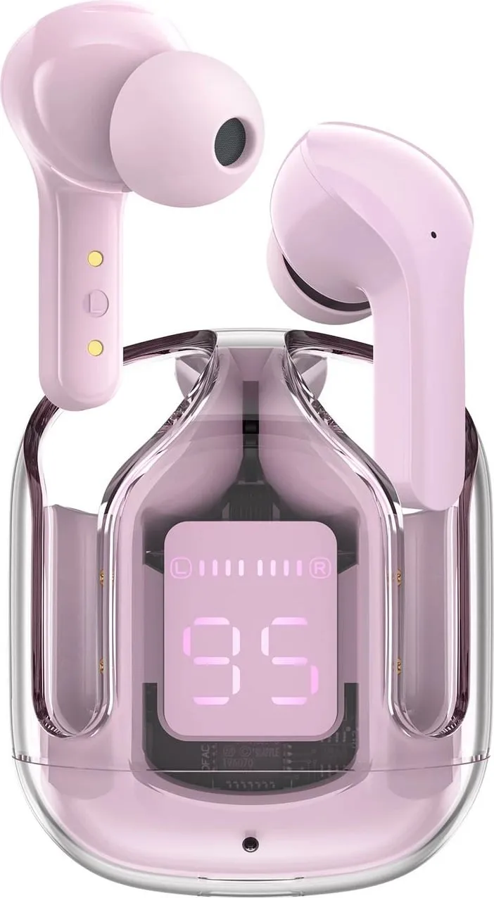 Kufje Acefast T6 TWS Bluetooth, in-ear, me ekran LED, rozë - 1