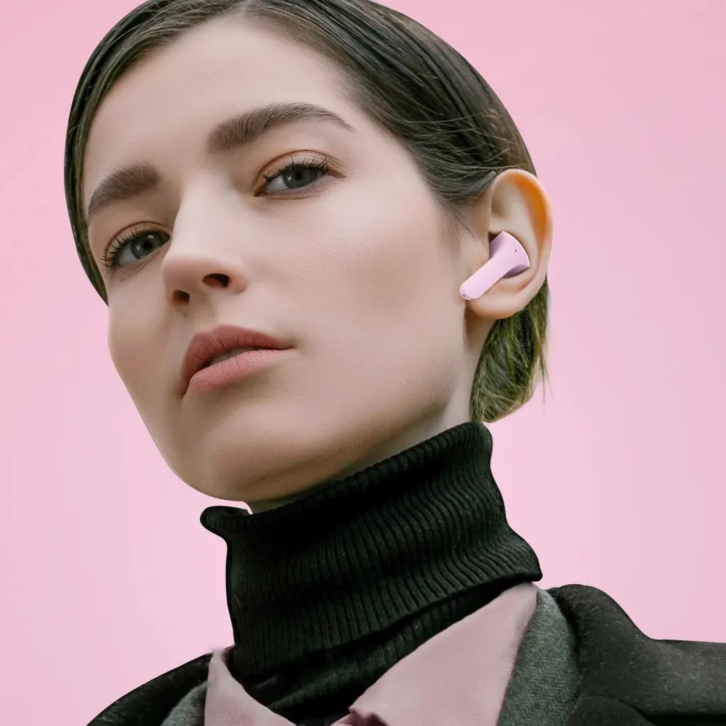 Kufje Acefast T6 TWS Bluetooth, in-ear, me ekran LED, rozë - 2