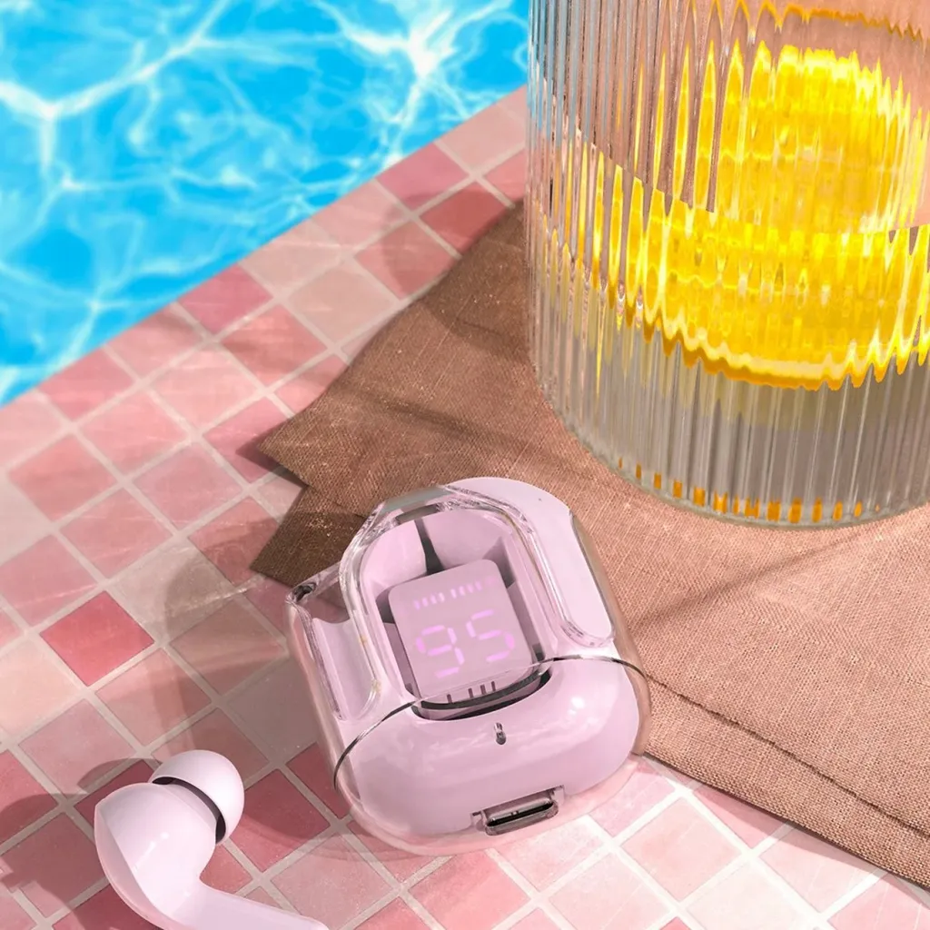 Kufje Acefast T6 TWS Bluetooth, in-ear, me ekran LED, rozë - 3