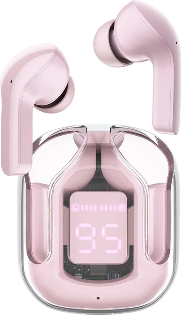 Kufje Acefast T6 TWS Bluetooth, in-ear, me ekran LED, rozë - 10