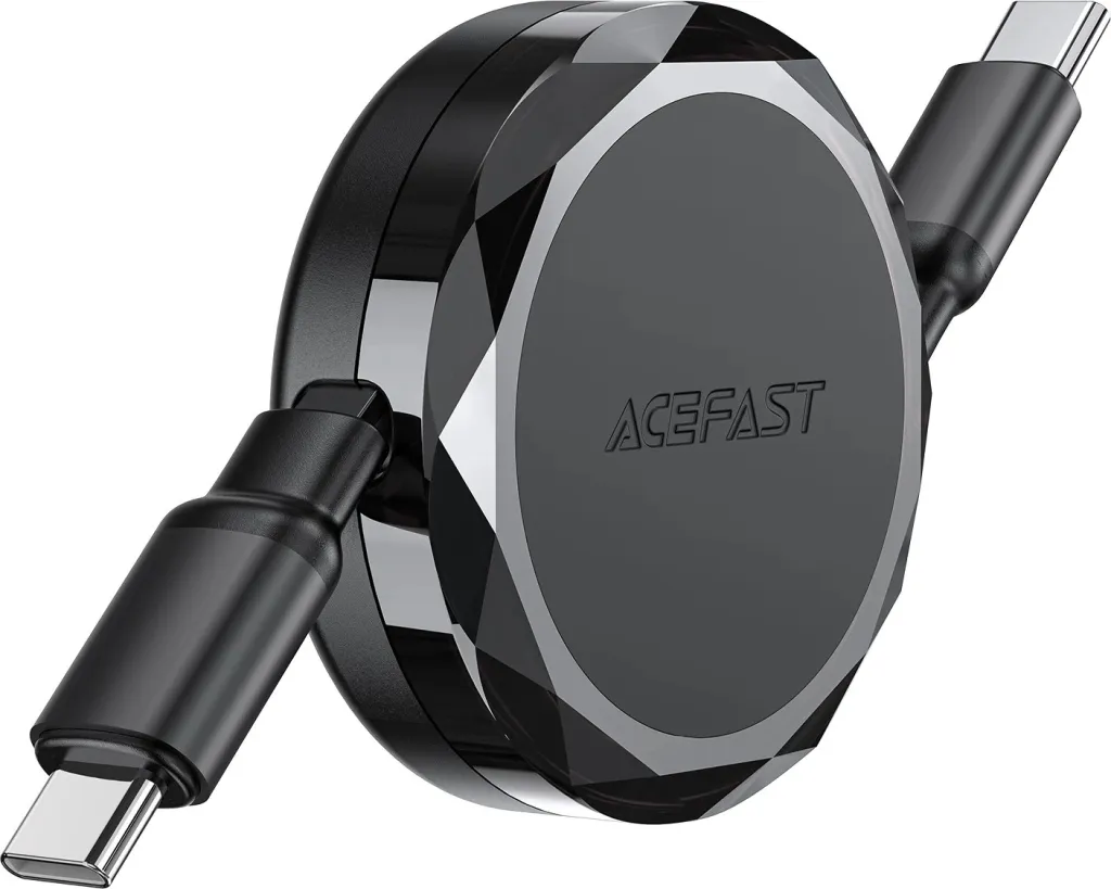 Kabllo USB-C në USB-C Acefast C13-03, 60W, mekanizëm tërheqës, e zezë - 2