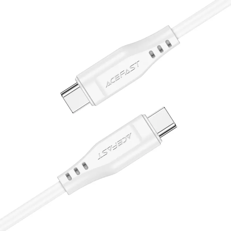 Kabllo Acefast C3-03 USB-C në USB-C, 1.2m, 60W, e bardhë - 1