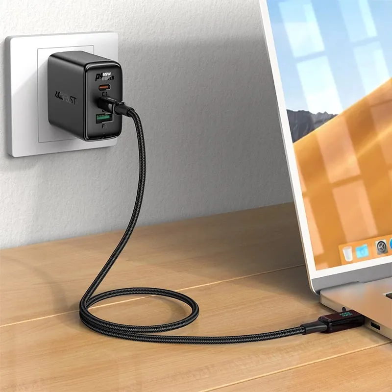 Kabllo Acefast C6-03 USB-C në USB-C, 2m, 100W, Ekran, e zezë - 3