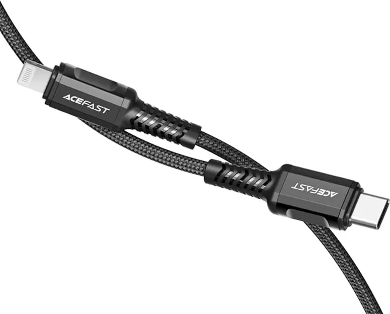Kabllo Acefast C1-01 USB-C në Lightning, 1.2m, 30W, e zezë - 3
