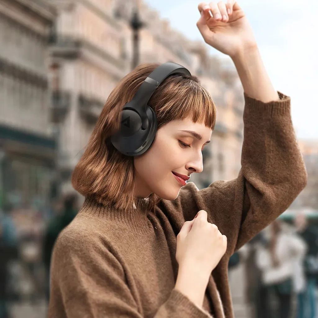 Kufje wireless Acefast H4, Bluetooth 5.3, ANC, IPX4, të zeza - 5