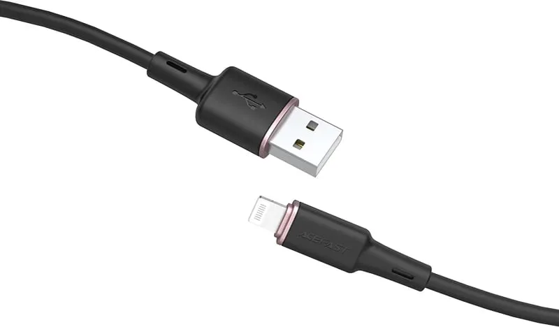 Kabllo Acefast C2-02, USB në Lightning, 1.2m, 2.4A, e zezë - 1