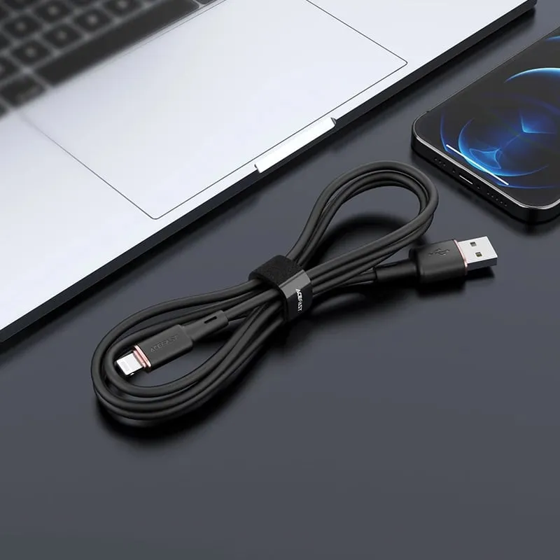 Kabllo Acefast C2-02, USB në Lightning, 1.2m, 2.4A, e zezë - 3