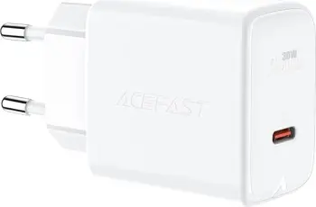 Karikues muri Acefast A21, USB-C, 30W, GaN, i bardhë