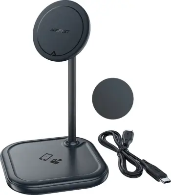 Karikues wireless Acefast E6, 15W, MagSafe, për iPhone dhe AirPods, Gri