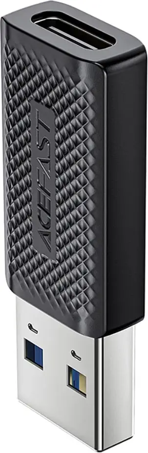 Adapter USB Acefast J2, USB-C (femër) në USB-A (mashkull), 5Gb/s, i zi