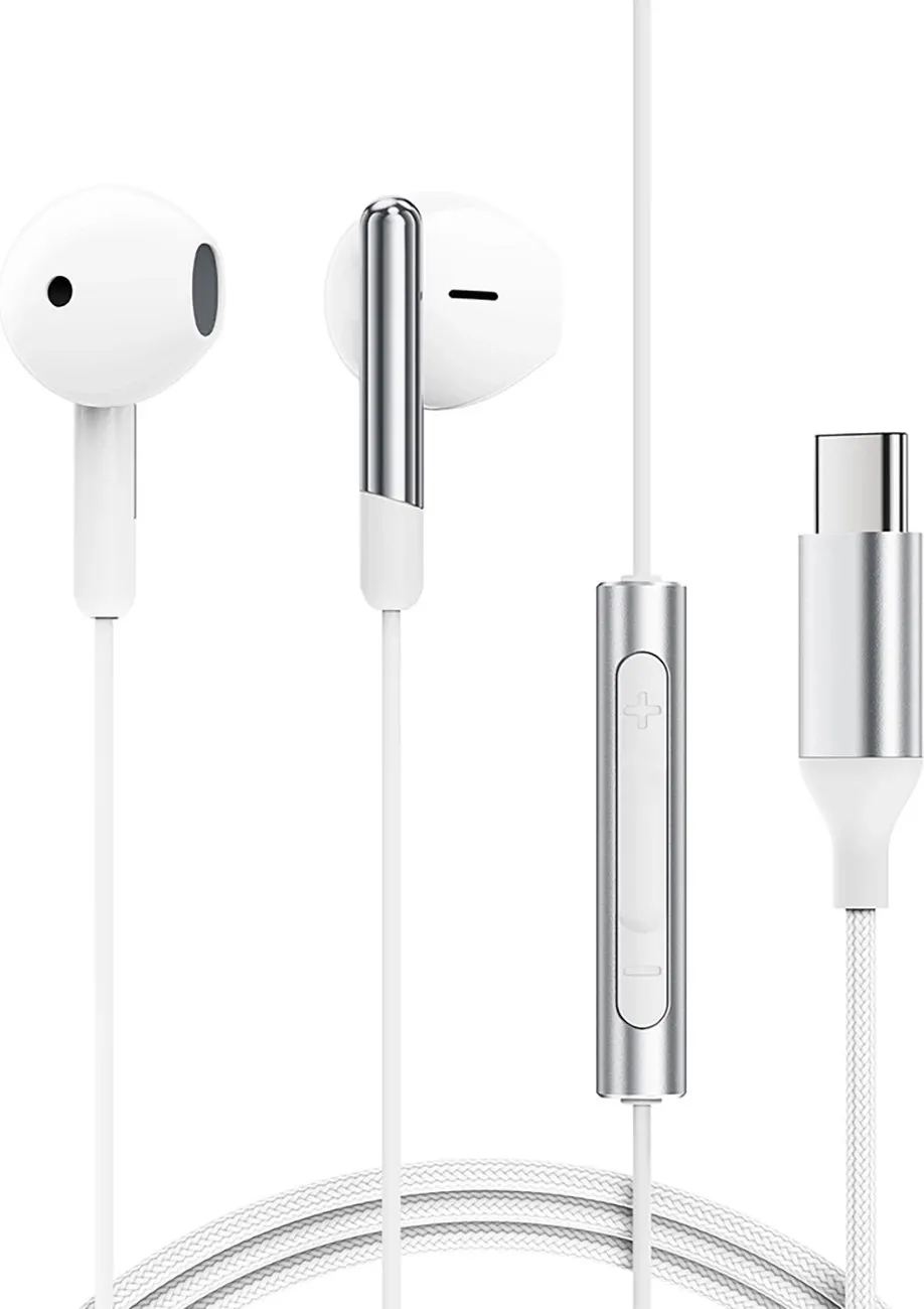 Kufje Acefast L3 me mikrofon, USB-C, të bardha - 3