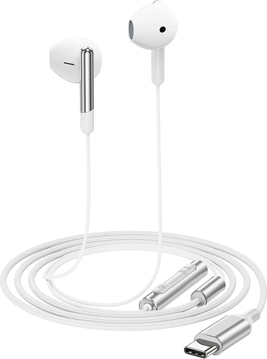 Kufje Acefast L3 me mikrofon, USB-C, të bardha - 4