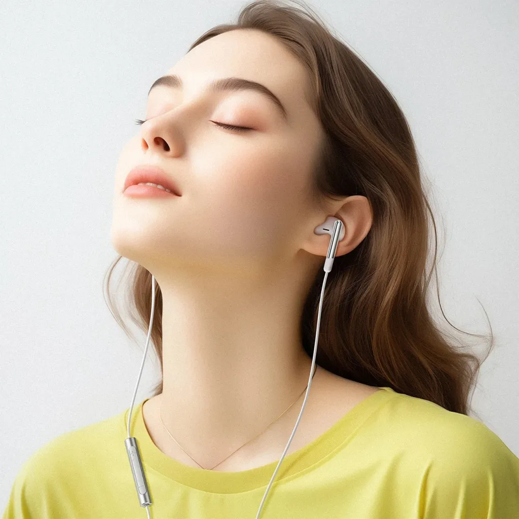 Kufje Acefast L3 me mikrofon, USB-C, të bardha - 7