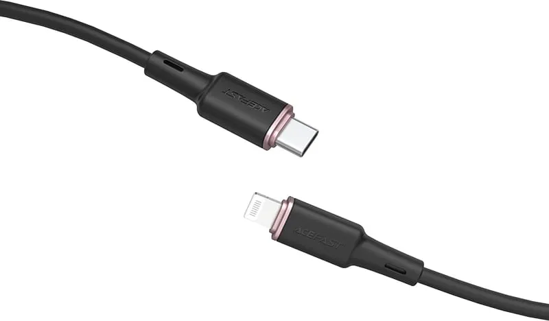 Kabllo Acefast C2-01, USB Type-C në Lightning, 1.2m, 30W, e zezë - 1