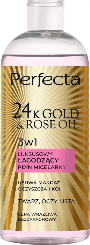 Ujë micelar për femra Perfecta 24K Gold & Rose Oil Luxury Soothing, 400ml