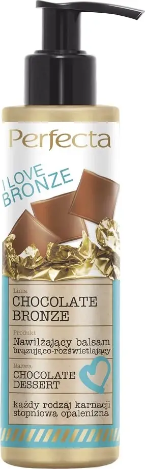Balzam vetëngjyrues dhe ndriçues për trup Perfecta Chocolate Bronze Chocolate Dessert për femra, 195ml