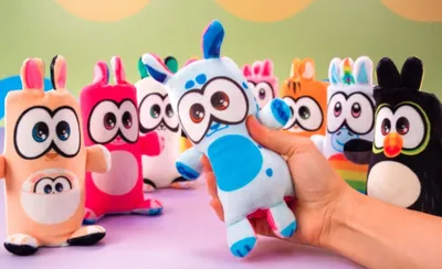 Lodër pelushi Epee Mascot Dublusie, 2 në 1 qen mace, shumëngjyrëshe - 4