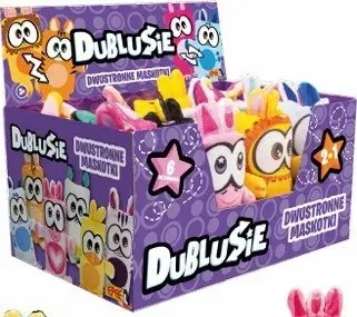 Lodër pelushi Epee Mascot Dublusie, 2 në 1 qen mace, shumëngjyrëshe
