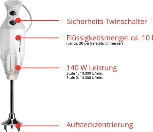 Blender dore UNOLD ESGE-Zauberstab M 122 de Luxe, 0.6L, gri - 4