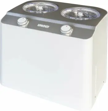 Makine akullore Unold Doppio, 2.4L, 2 tasa, kompresor, çelik inox, e bardhë