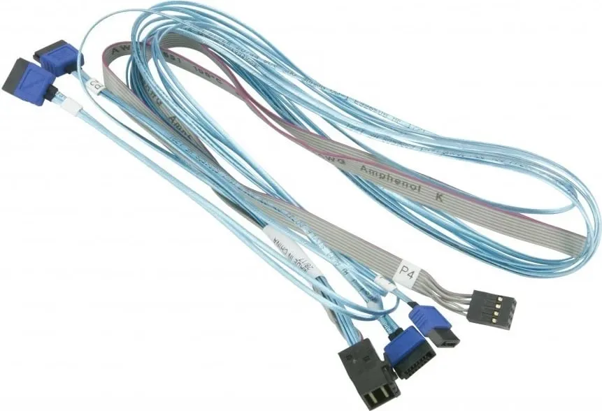 Kabllo SATA Supermicro CBL-SAST-0699, 90 m, Blu, Gri - 1
