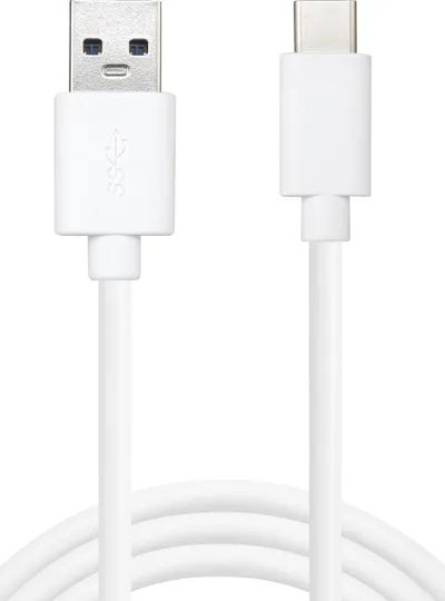 Kabllo Sandberg USB-A në USB-C, 1m, e bardhë - 1