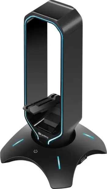 Mbajtëse për kufje Sandberg Bungee, RGB, plastike, e zezë