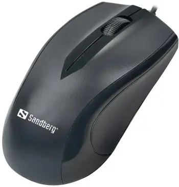 Maus Sandberg 631-01, me kabllo, USB, i zi