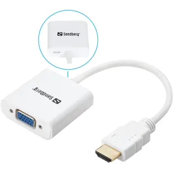 Kabllo Adapter Sandberg HDMI → VGA / St–Bu – Bardhë