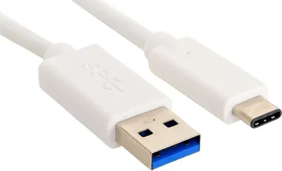 Kabllo Sandberg (136-15), USB-C - USB-A, 1m, e bardhë - 1