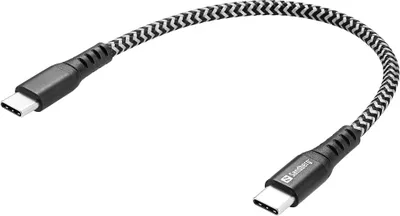 Kabllo USB C Sandberg Survivor, 0.2m, 100W, e zezë - 1