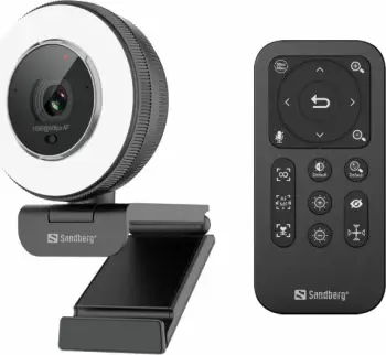 Kamerë web Sandberg Streamer USB Webcam Pro Elite, Full HD, unazë drite, e zezë