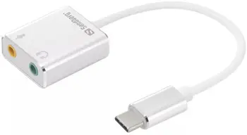 Përshtatës USB-C Sandberg USB-C për Sound Link (136-26), i bardhë