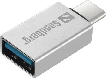 Dongle USB-C në USB 3.0 Sandberg, USB 3.2 Gen 1 (3.1 Gen 1) Type-C, USB 3.2 Gen 1 (3.1 Gen 1) Type-A, Argjend, Alumini