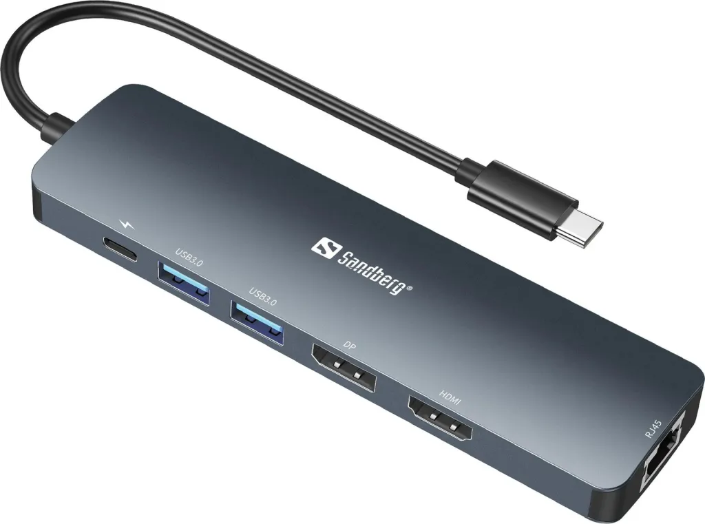 Dock USB-C Sandberg, 8K, 100 W, Gri - 1