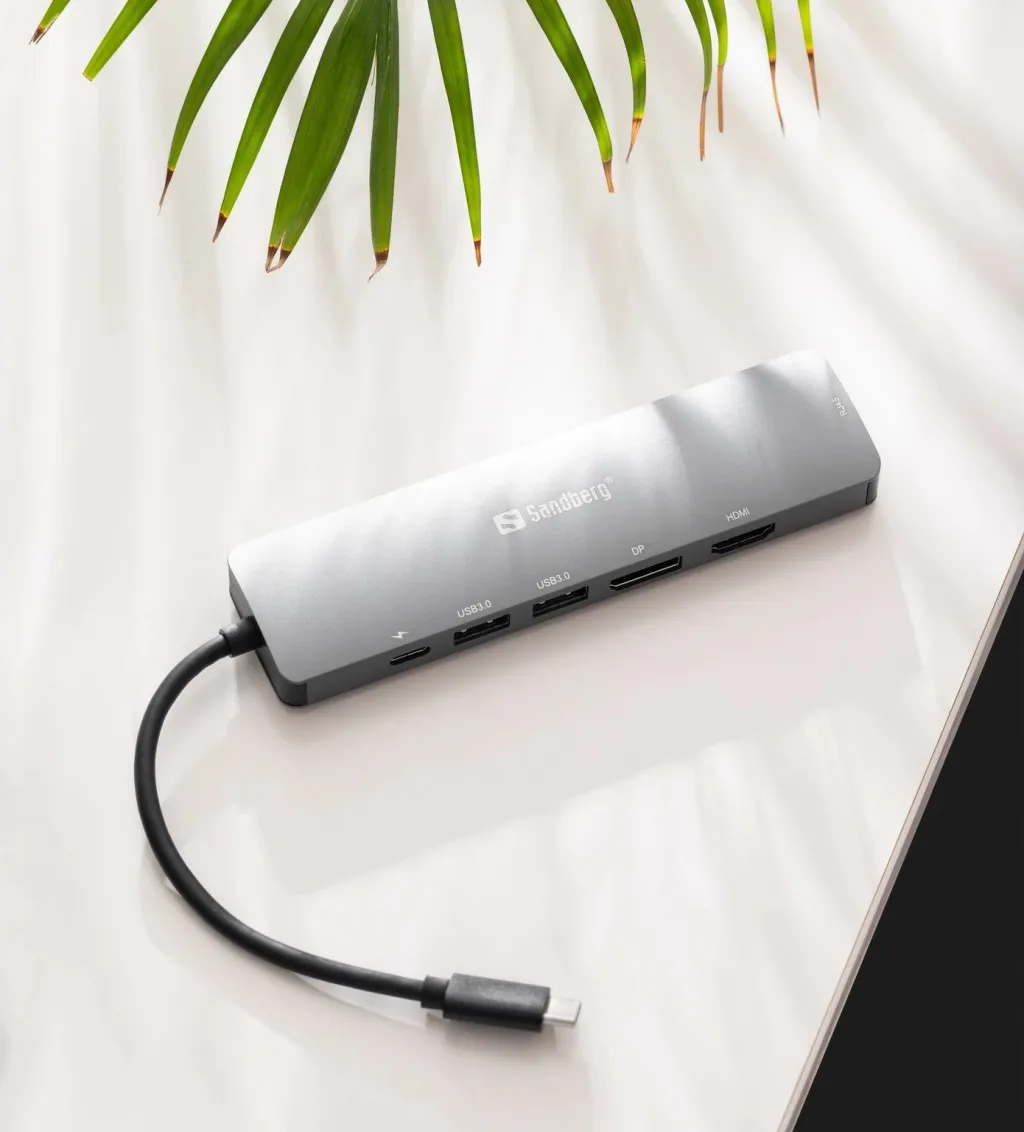 Dock USB-C Sandberg, 8K, 100 W, Gri - 4
