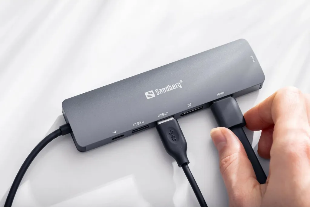 Dock USB-C Sandberg, 8K, 100 W, Gri - 5