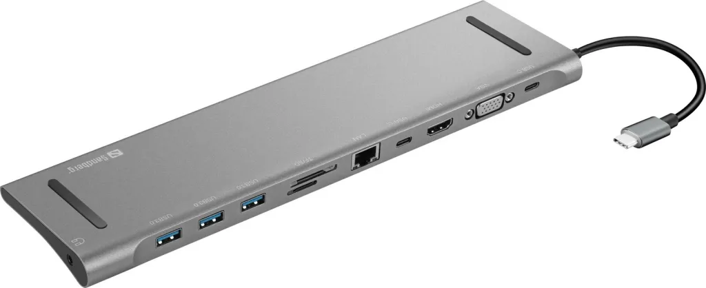 Docking Station Sandberg USB-C 10-in-1, Wired, USB 3.2 Gen 1, 100 W, Aluminium - 1