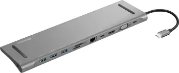 Docking Station Sandberg USB-C 10-in-1, Wired, USB 3.2 Gen 1, 100 W, Aluminium
